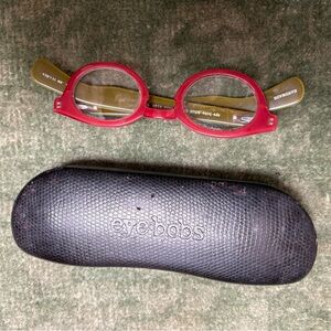 Eye-Bobs Red and chartreuse reading glasses